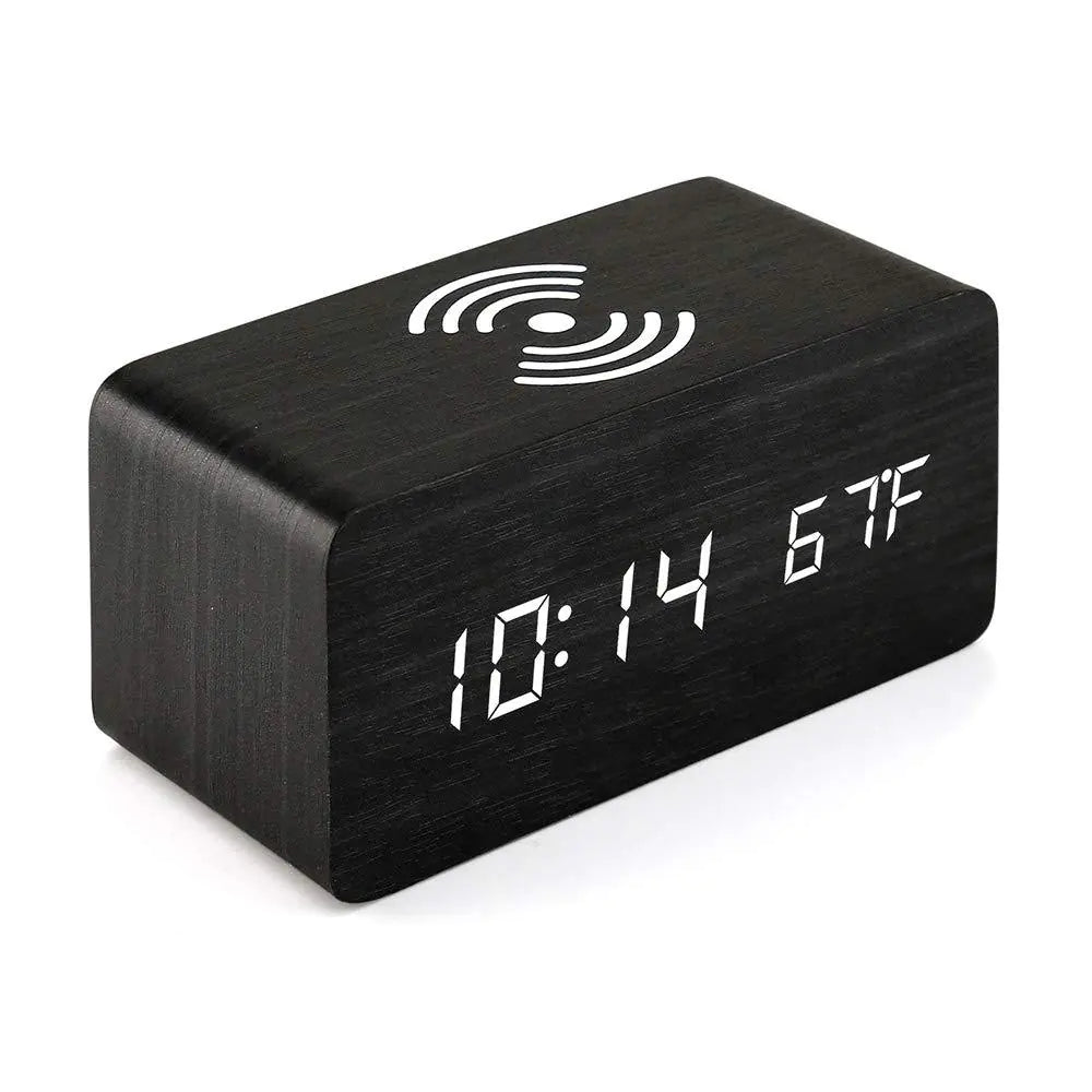 Multifunctional LED Digital Alarm Clock with Wireless Charging