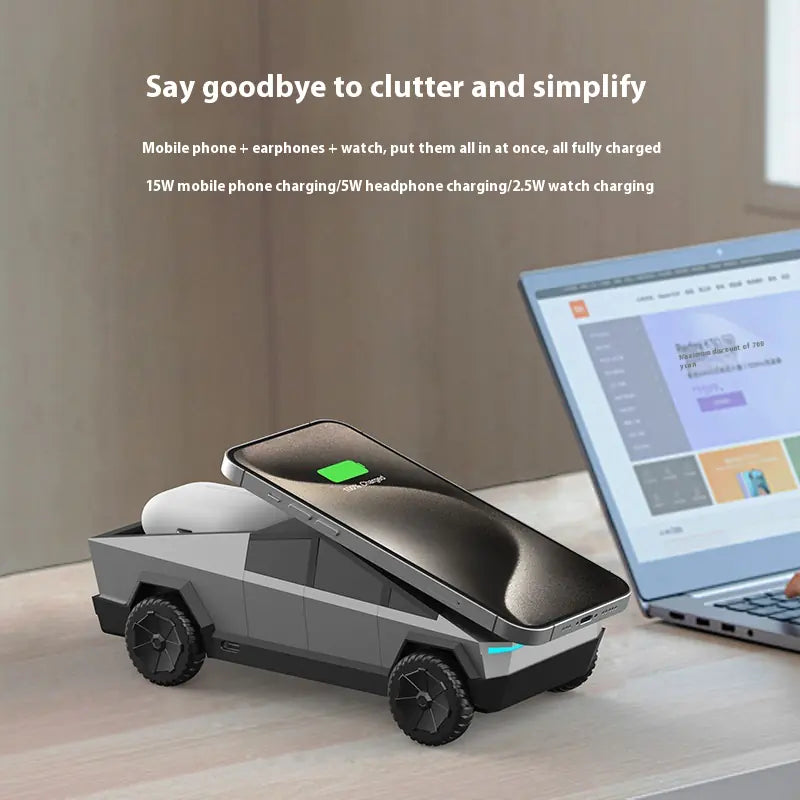 3-in-1 Multifunctional Wireless Charging Station - Cybertruck Inspired