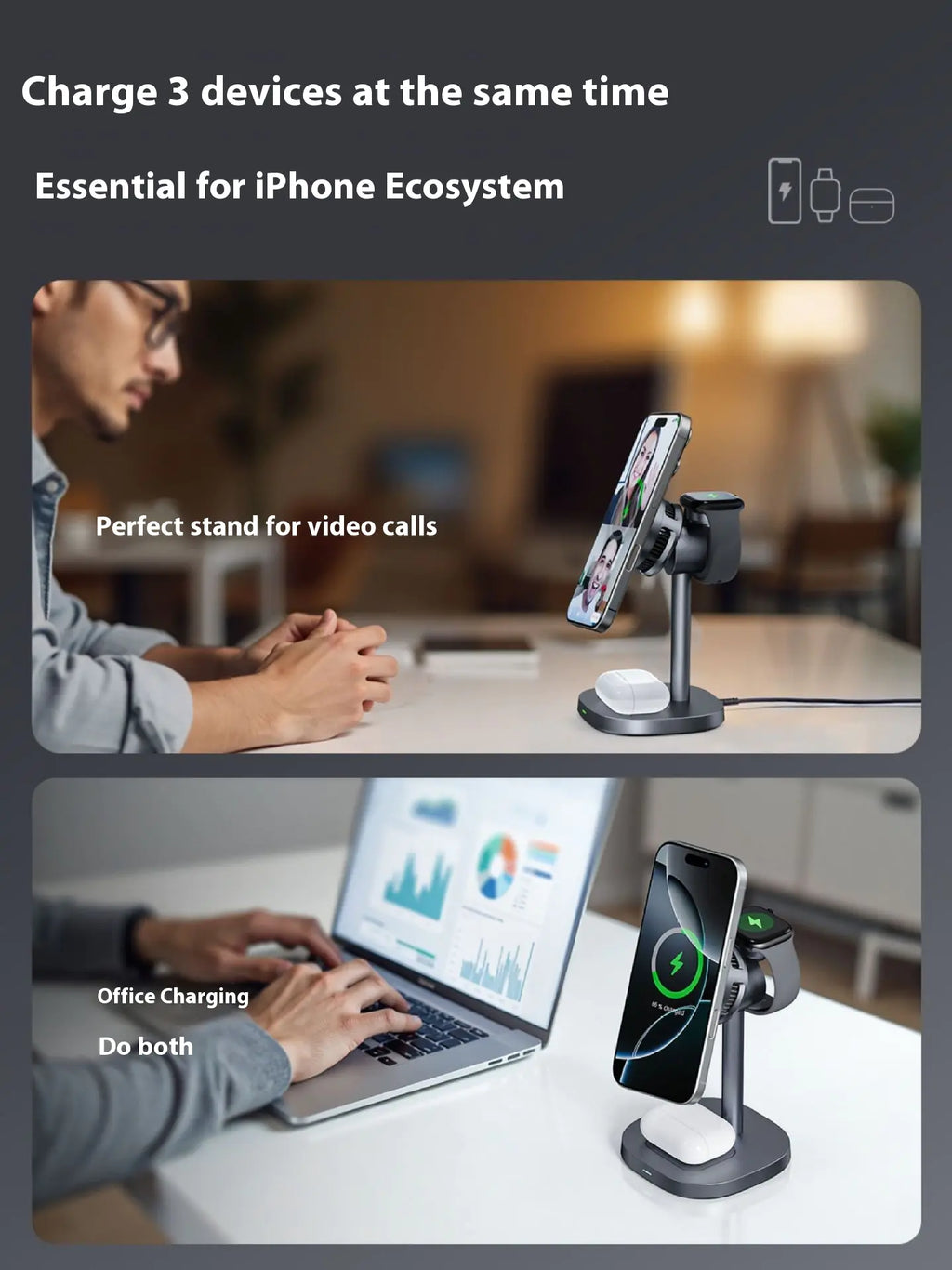 3-in-1 Magnetic Fast Charging Stand