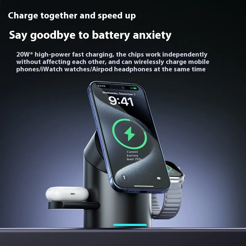 3-in-1 Magnetic Wireless Fast Charger Stand