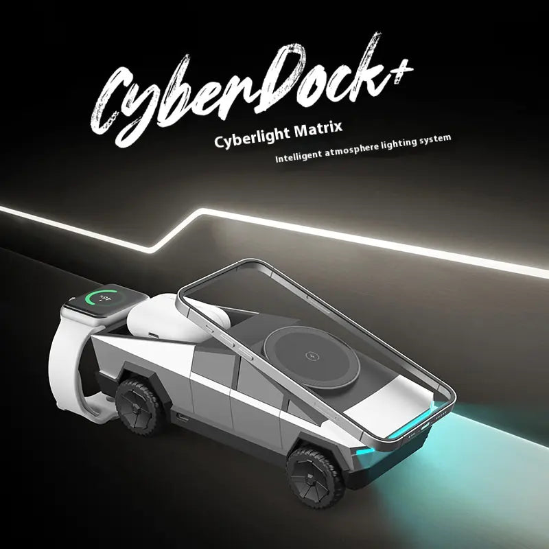 3-in-1 Multifunctional Wireless Charging Station - Cybertruck Inspired
