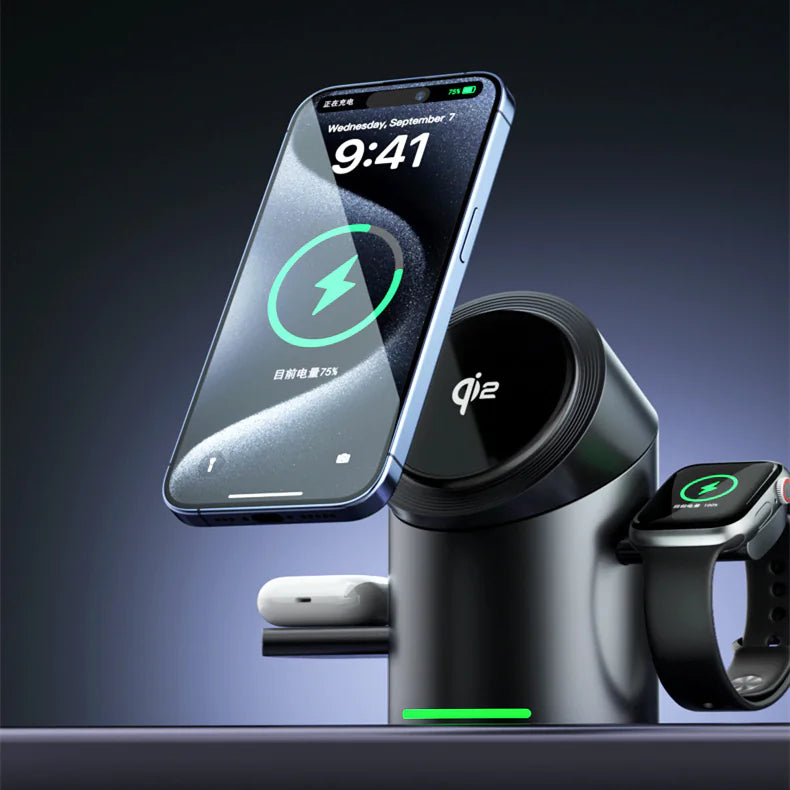 3-in-1 Magnetic Wireless Fast Charger Stand